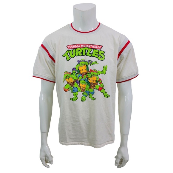 Nickelodeon Teenage Mutant Ninja TurtlesT Shirt Cream Mens XL fits like a Large - Picture 3 of 9
